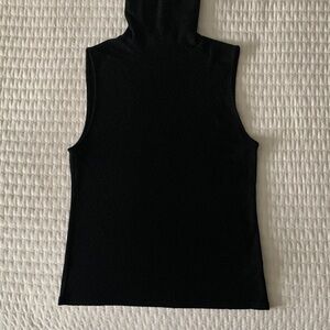 Vince Elegant Black High Neck Tank Top